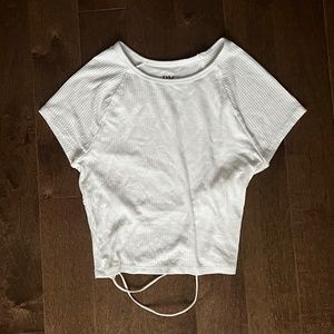 Pacsun cropped white open back top size XS